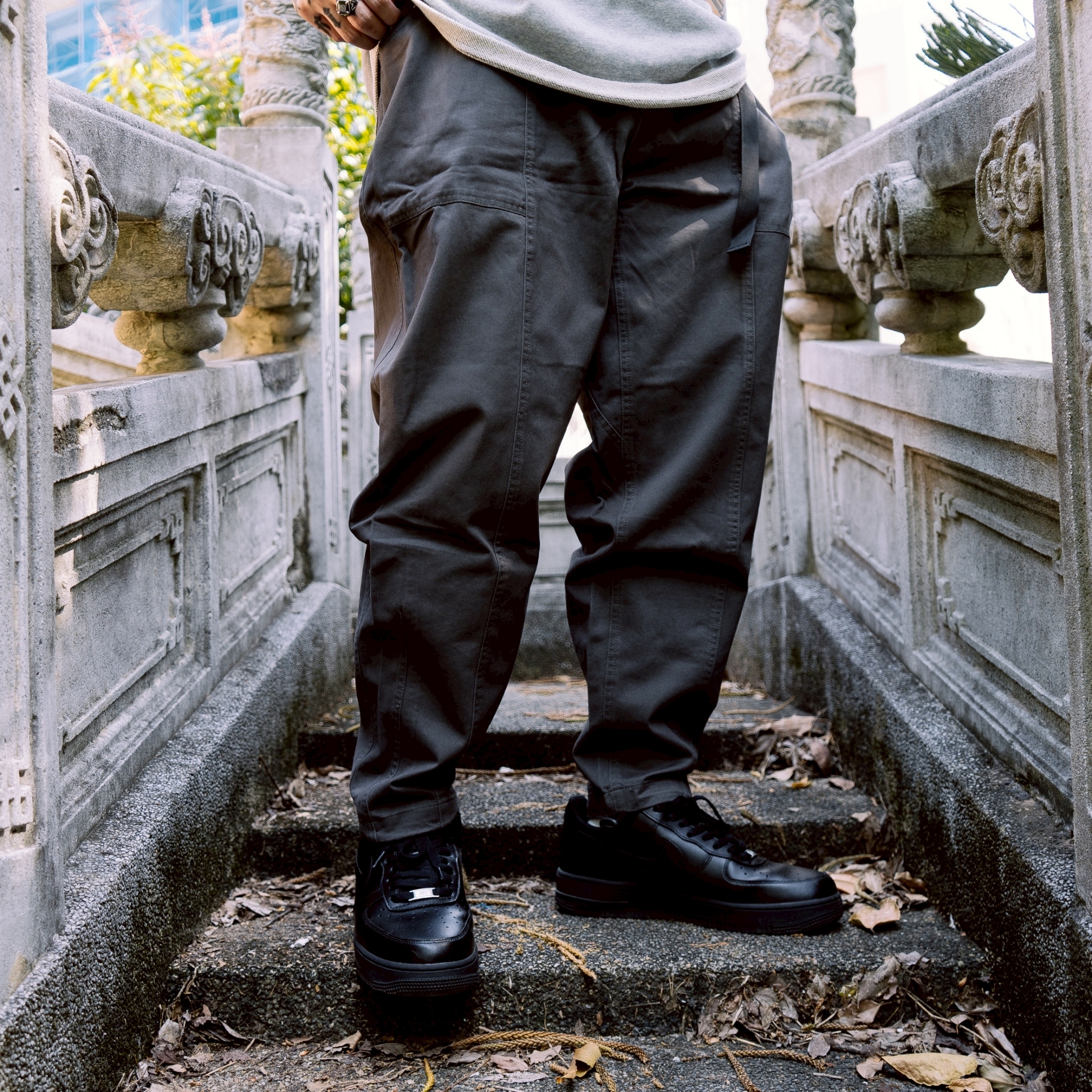 XCTRL 多剪裁腰帶工作褲-灰藍