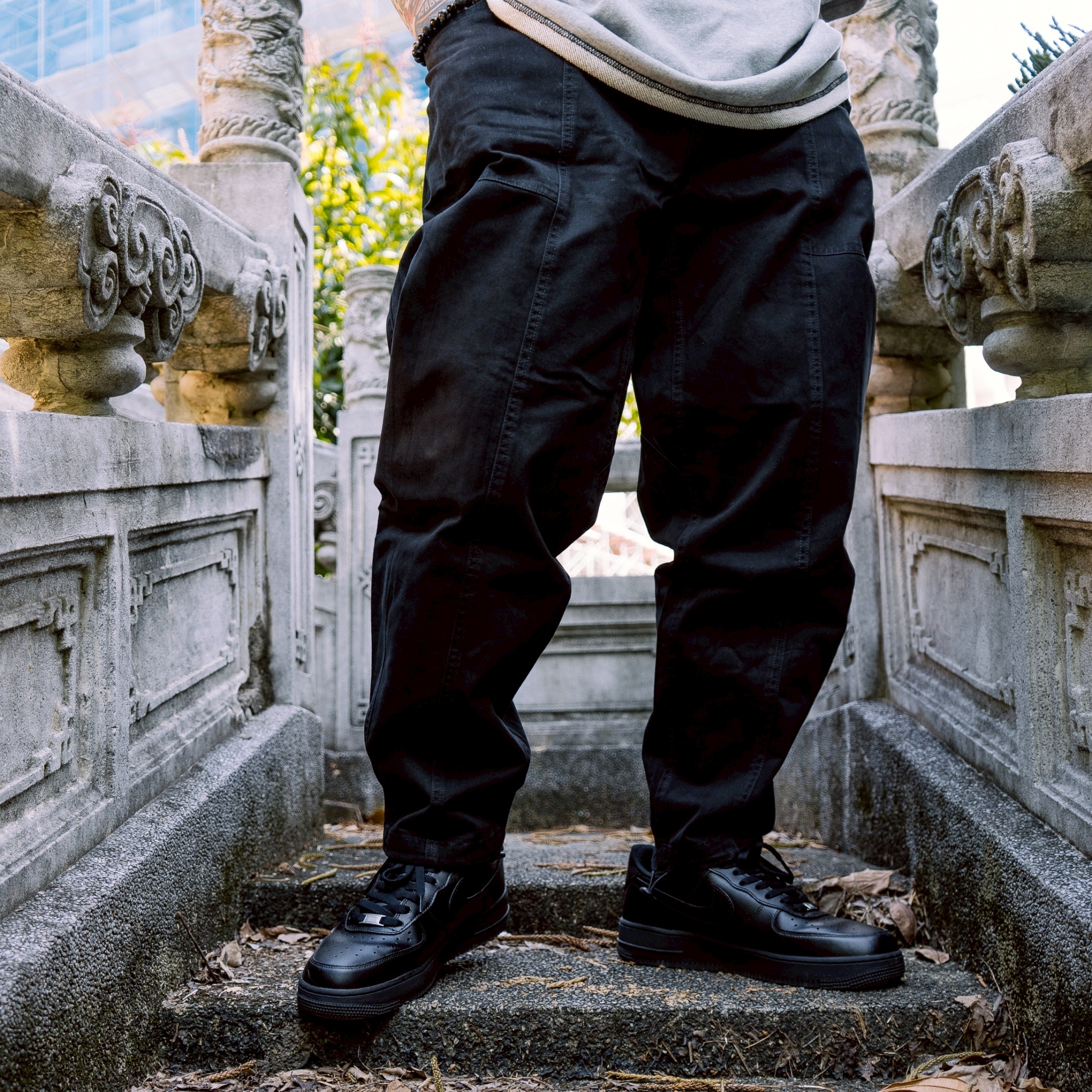 XCTRL 多剪裁腰帶工作褲-黑