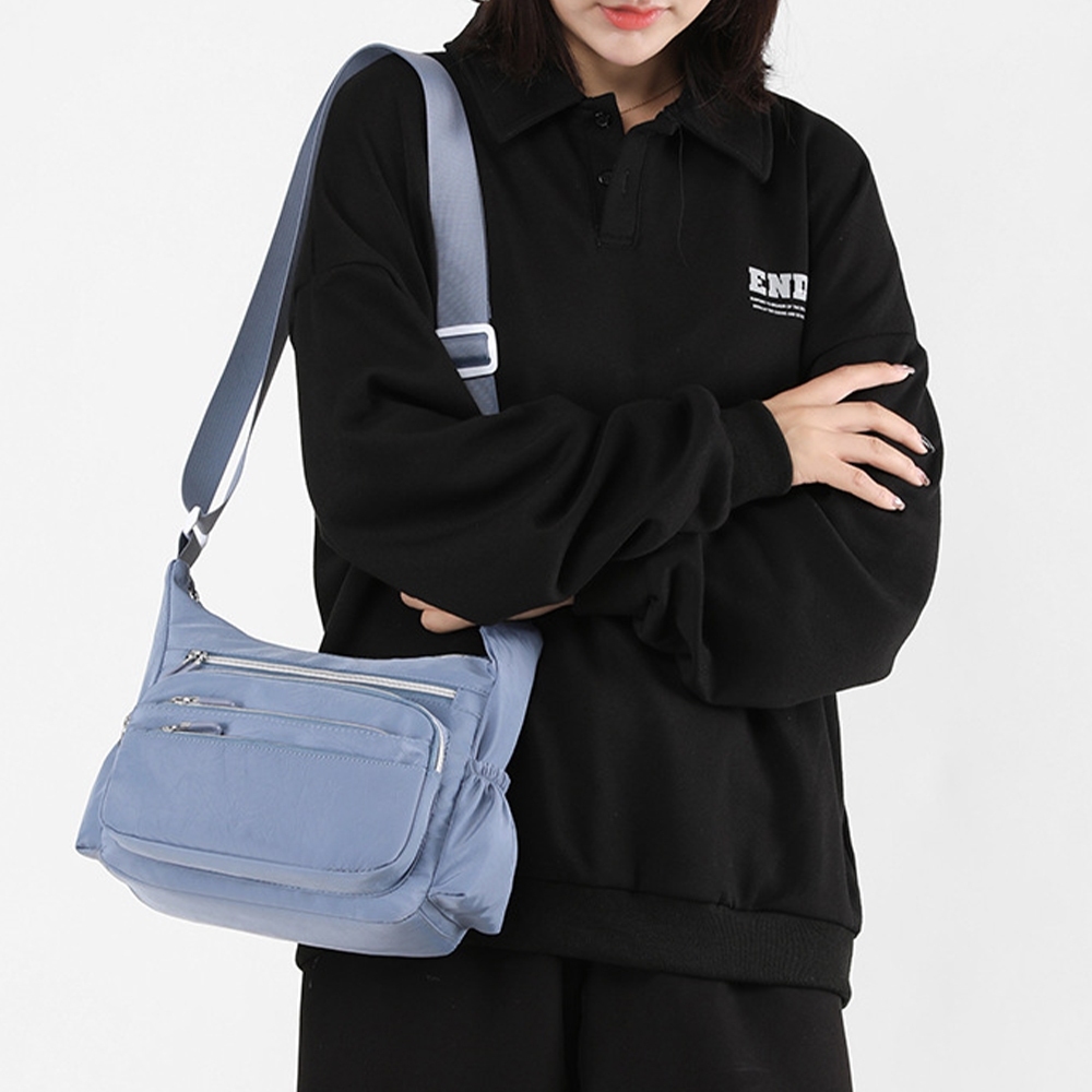 包包 斜背包 尼龍包 大容量斜背包 休閒包包 多口袋包包 媽媽包 女生斜背包 防潑水包包 粉色包包 送女生 禮物 715