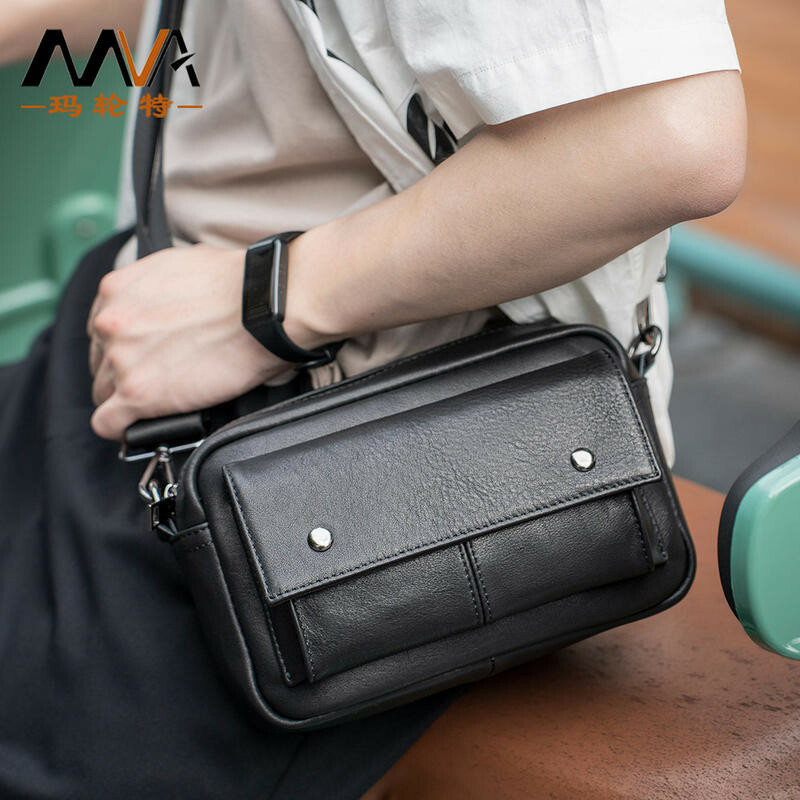 包包 小方包 斜背包 男包包 牛皮包包 單肩包 男生真皮包 輕便小背包 togo包 荔枝紋包包 黑色包包 小禮物 051