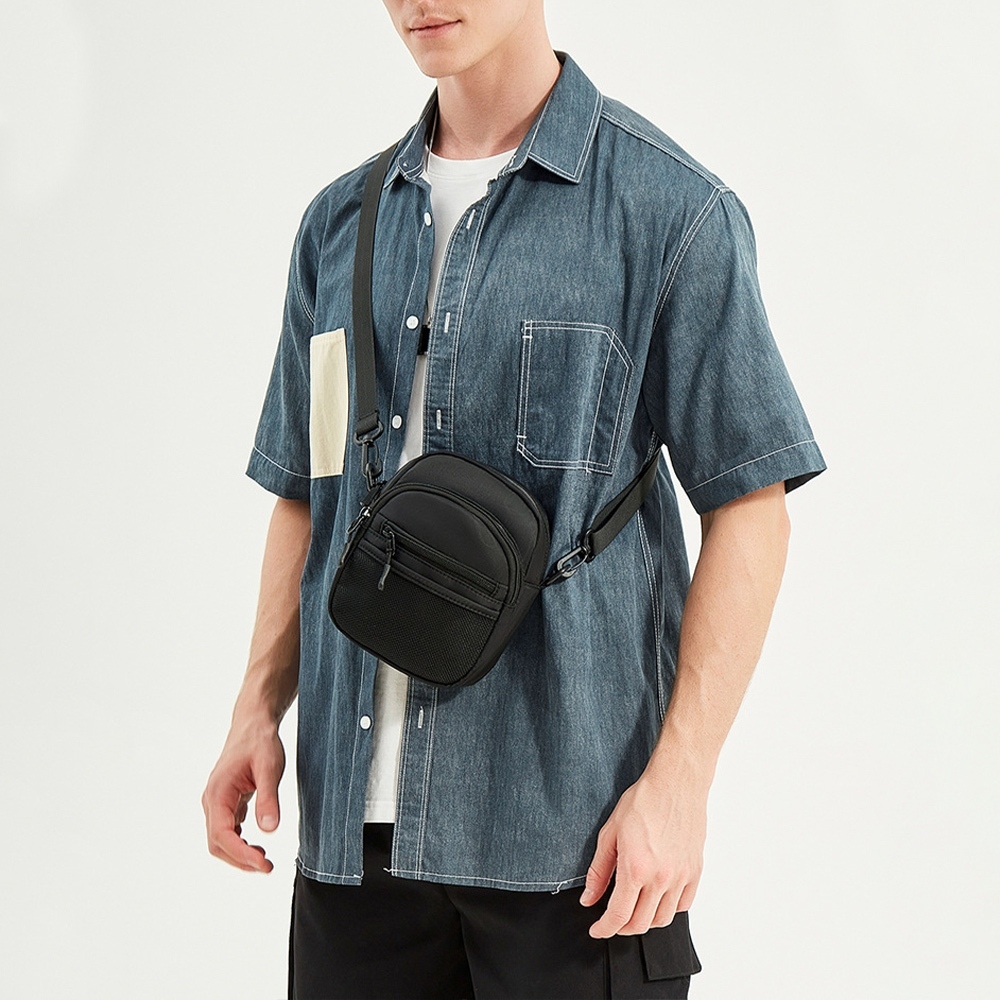 男包包 斜背包 尼龍包包 攜便包 尼龍小包包 手機包 男生小包包 黑色休閒包 防潑水包包 工裝小包 包包女 禮物 319