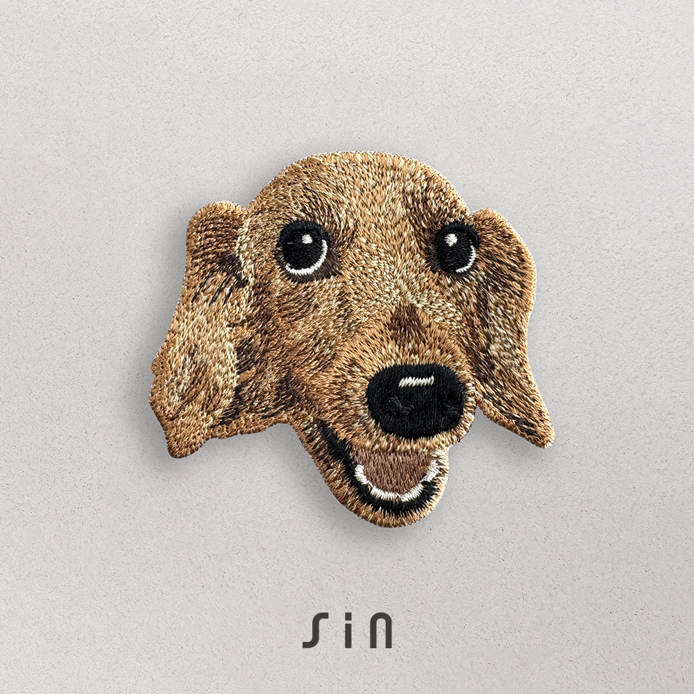 臘腸狗福福 大頭 狗狗刺繡貼紙｜ Sin意工作室