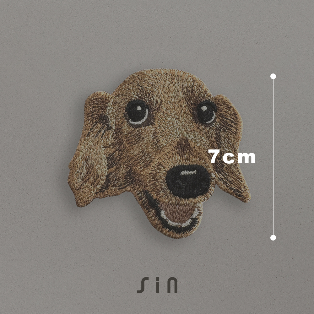 臘腸狗福福 大頭 狗狗刺繡貼紙｜ Sin意工作室