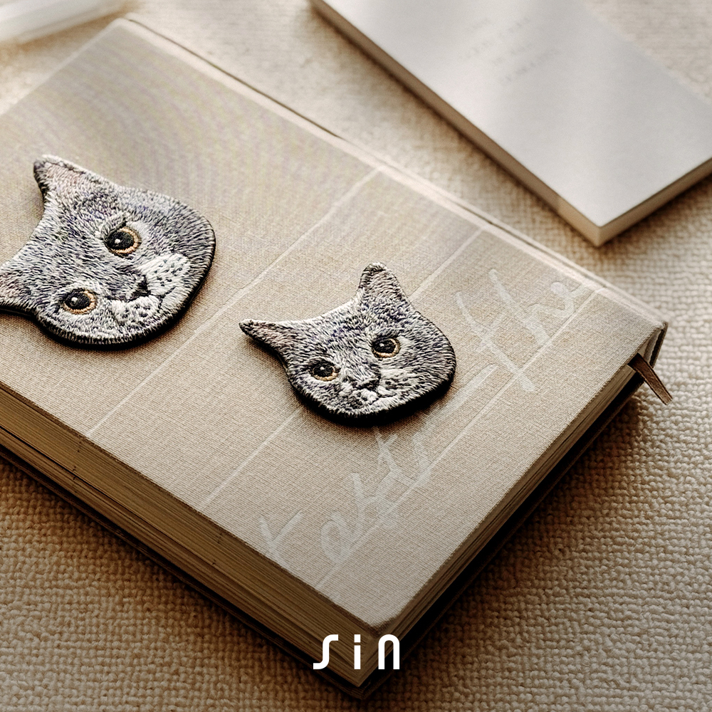 島灰小喵 英短 Mini 迷你版 貓咪刺繡貼紙｜ Sin意工作室