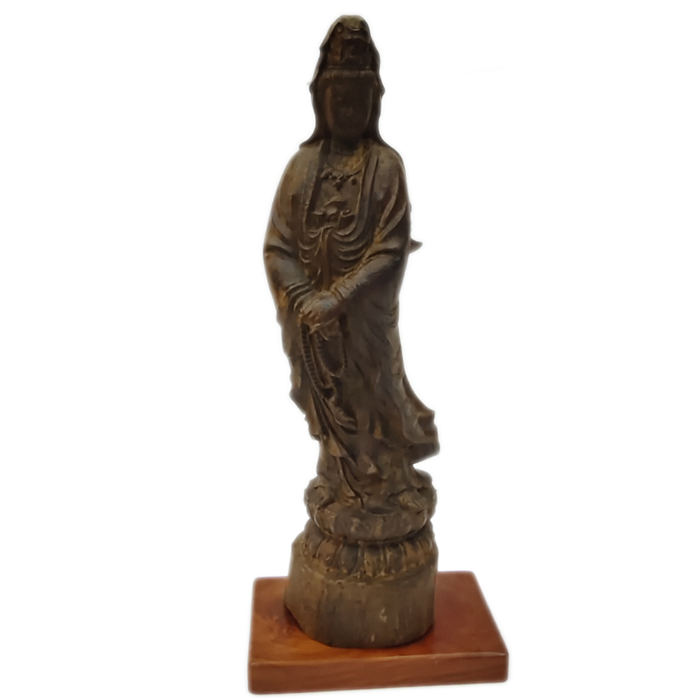 白衣觀音大士{土沉木雕}23公分【十方】152231