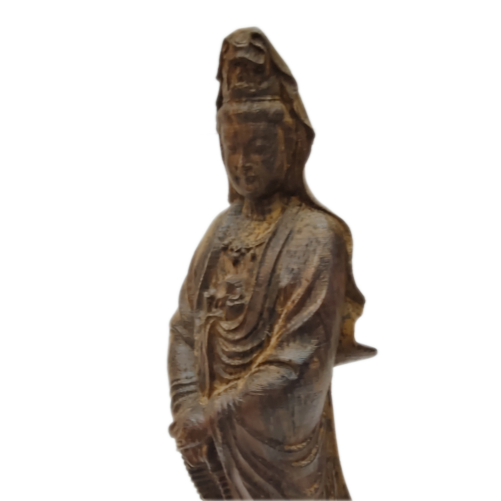 白衣觀音大士{土沉木雕}23公分【十方】152231