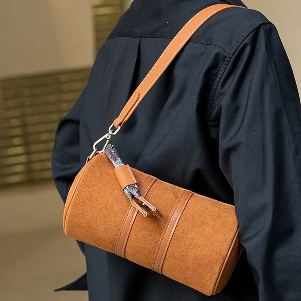 包包 真皮女包包 小包包 高級感包包 復古圓筒包 波士頓包 材質拼接包 磨砂牛皮包包 女生斜背包 女朋友生日禮物 656