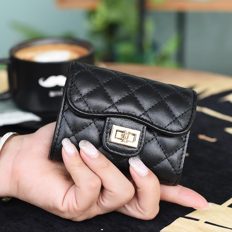 包包 卡包 卡夾 錢包 小香風卡包 菱格錢包 羊皮錢包 大容量卡包 迷你錢包 多層證件包 真皮卡包 送女生 禮物 120