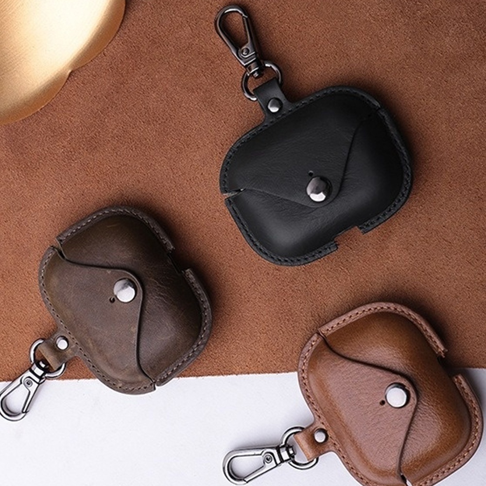 耳機殼套 耳機防摔殼 airpods保護套 藍牙耳機殼 真皮耳機套 蘋果耳機殼保護套 蘋果周邊 掛勾耳機殼 禮物 080