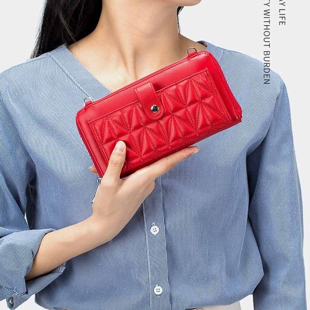 包包 側背包 長夾 側背錢包 小包包 觸屏手機包 多功能側背包 散步包 真皮包包 手機包 白色包包 禮物 菱格包 116