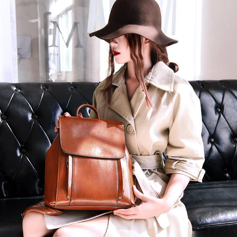 包包 後背包 書包 包包女 後背包韓國 牛皮包包 黑色包包 真皮包包 皮革後背包 真皮後背包 多功能包包 禮物 126