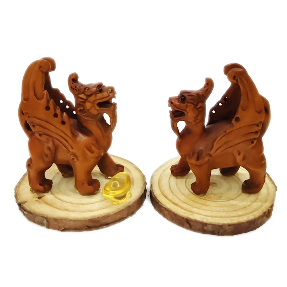 飛天貔貅{黃楊木}【十方】152338