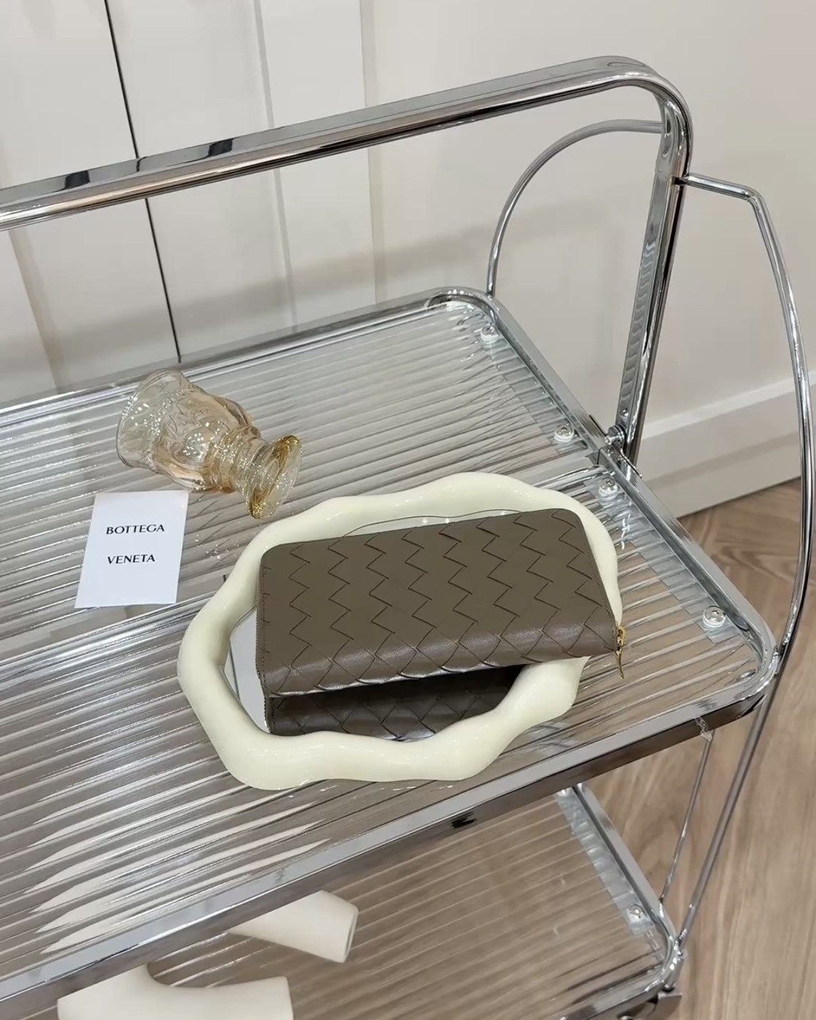 BV｜ 編織拉鍊長夾 松果色