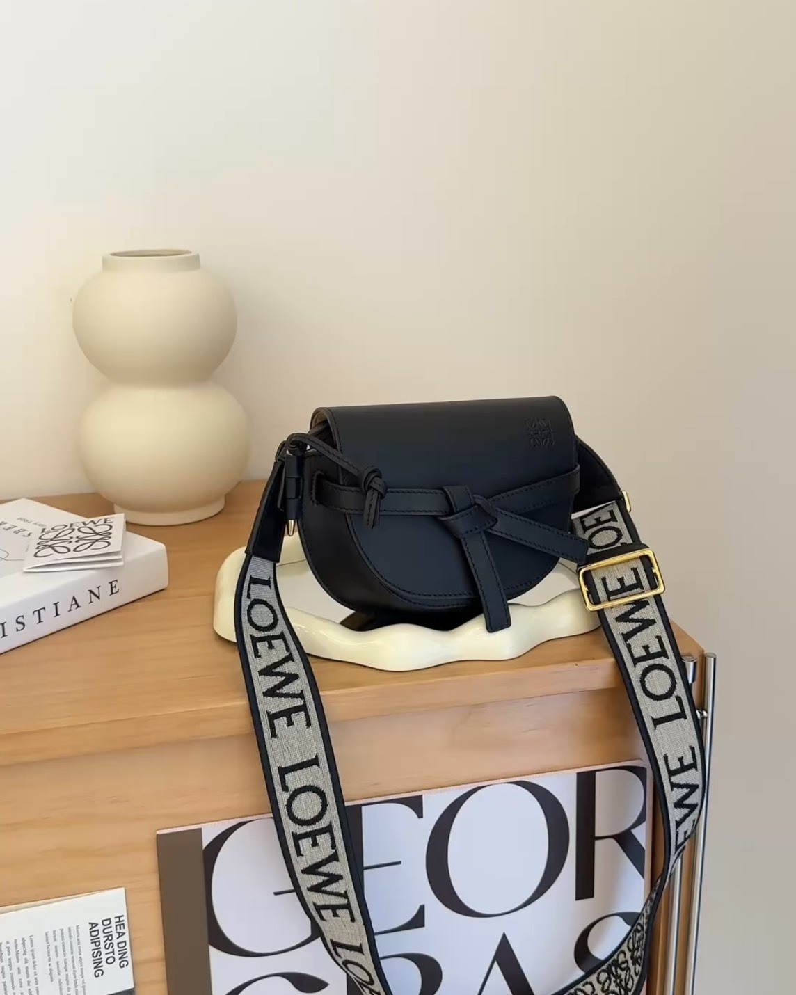 LOEWE｜GATE DUAL迷你馬鞍包 黑色