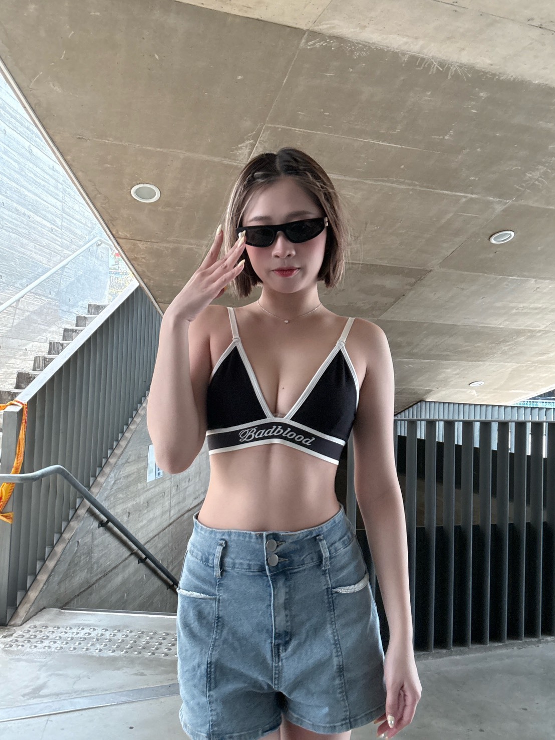 【現貨】Badblood 粗邊內衣 Organic Cotton Triangle Bralette - Black