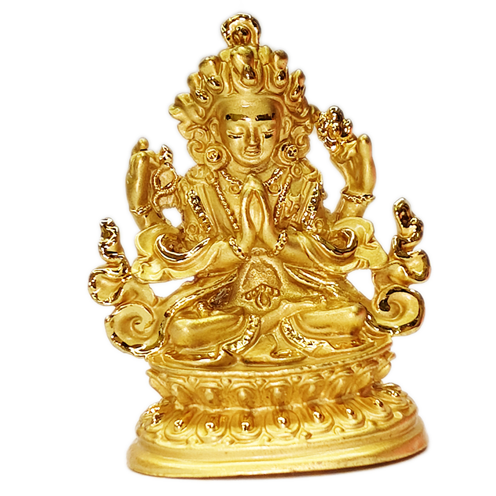 四臂觀音{鎏金}高5.5公分【十方】128532