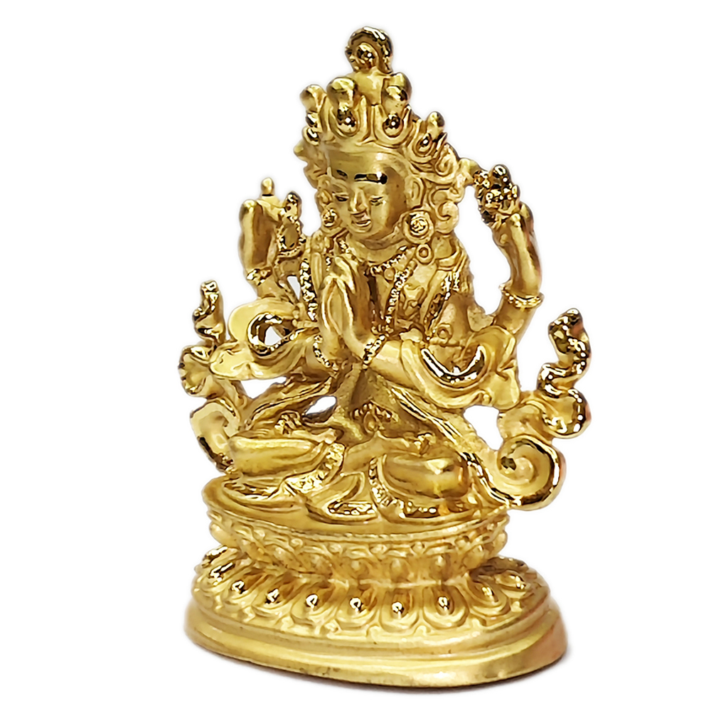 四臂觀音{鎏金}高5.5公分【十方】128532