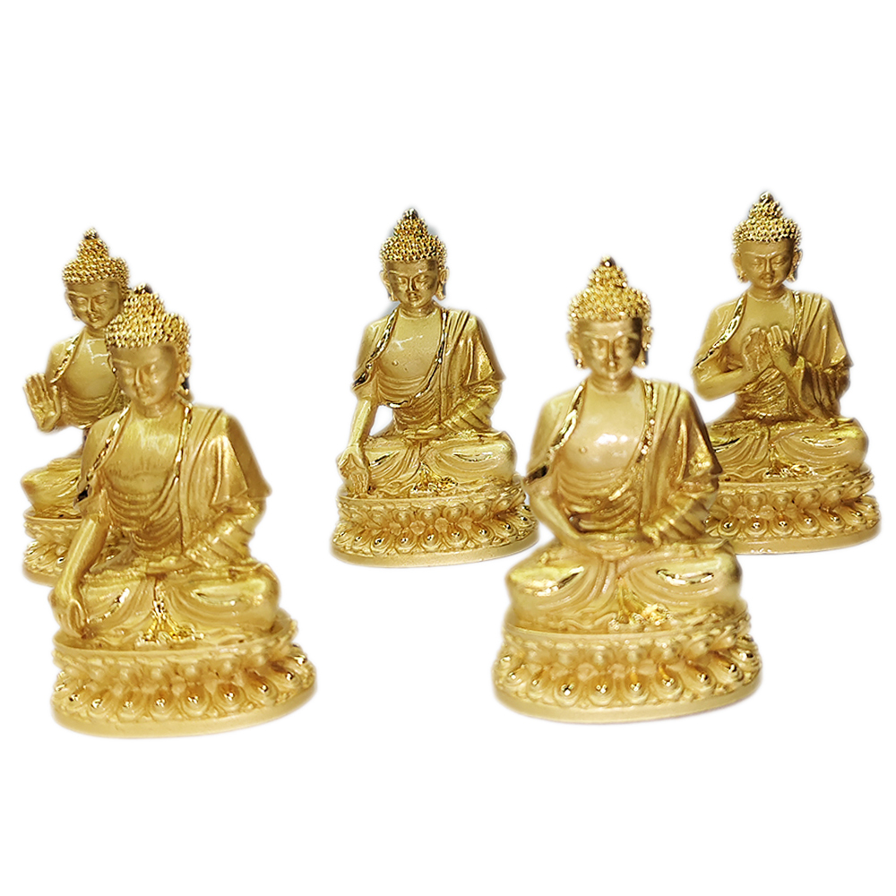 五方佛{鎏金}高6.5公分一套【十方】145874