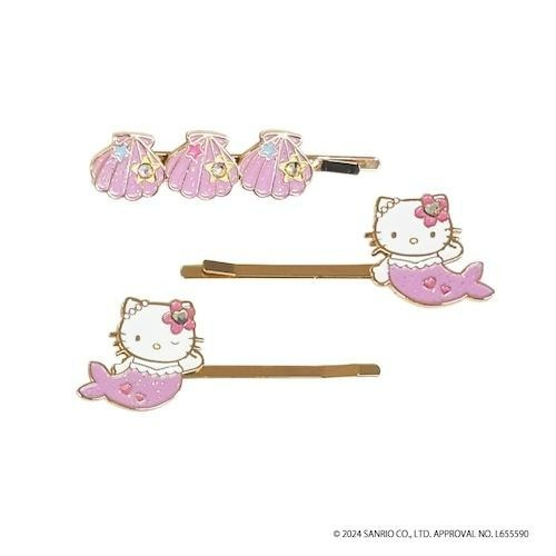 日本 Sanrio Hello Kitty 人魚造型髮夾套裝 (3入)