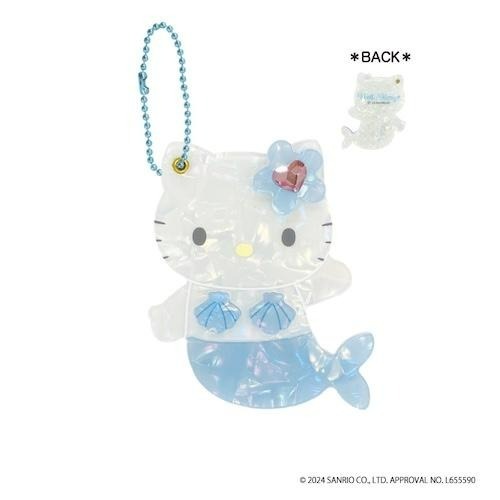 日本 Sanrio Hello Kitty 美人魚造型匙扣連鏡