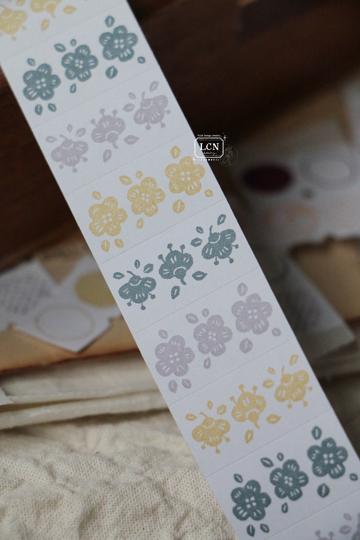 Preorder - LCN Design Studio 2025 Spring new release - Label Stickers - Spring flower : Earth tone