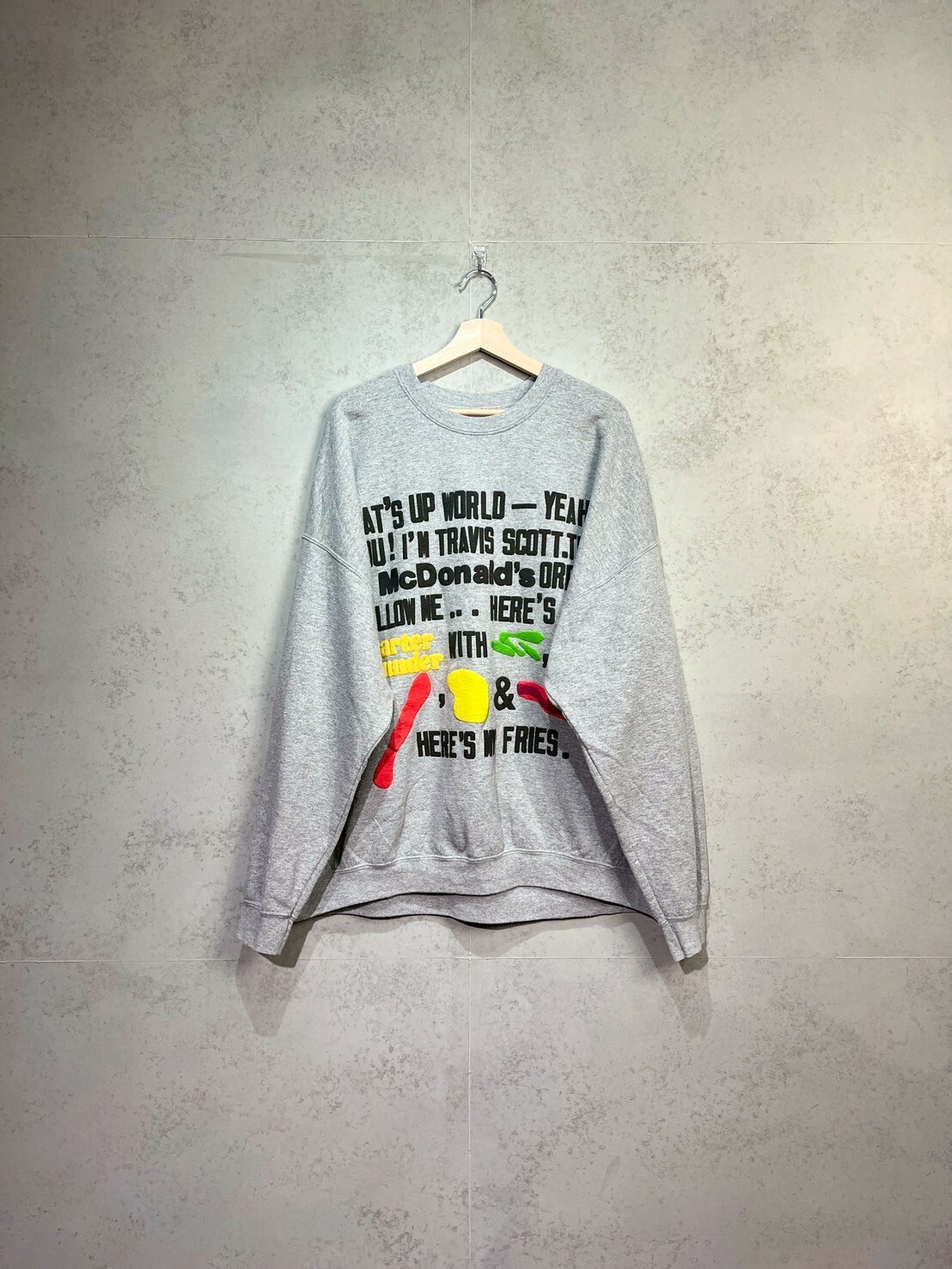 Travis Scott x CPFM x McDonalds Script Crewneck Sweatshirt SIZE XXL