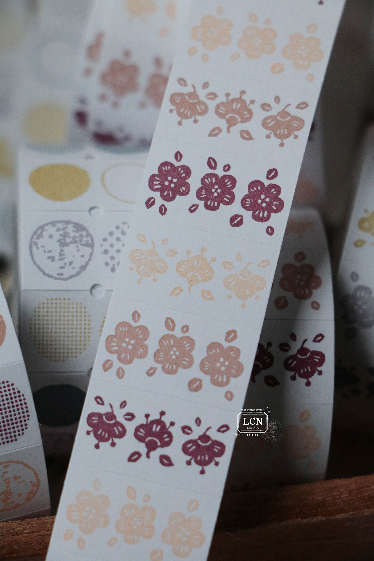 Preorder - LCN Design Studio 2025 Spring new release - Label Stickers - Spring flower : Red tone