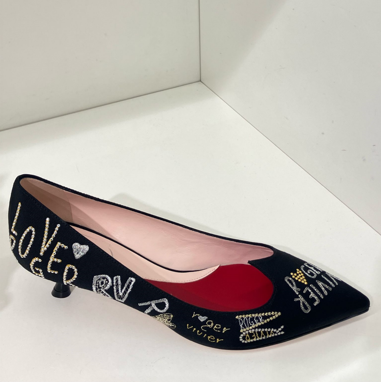 Roger Vivier RV i love vivier embroidery studs