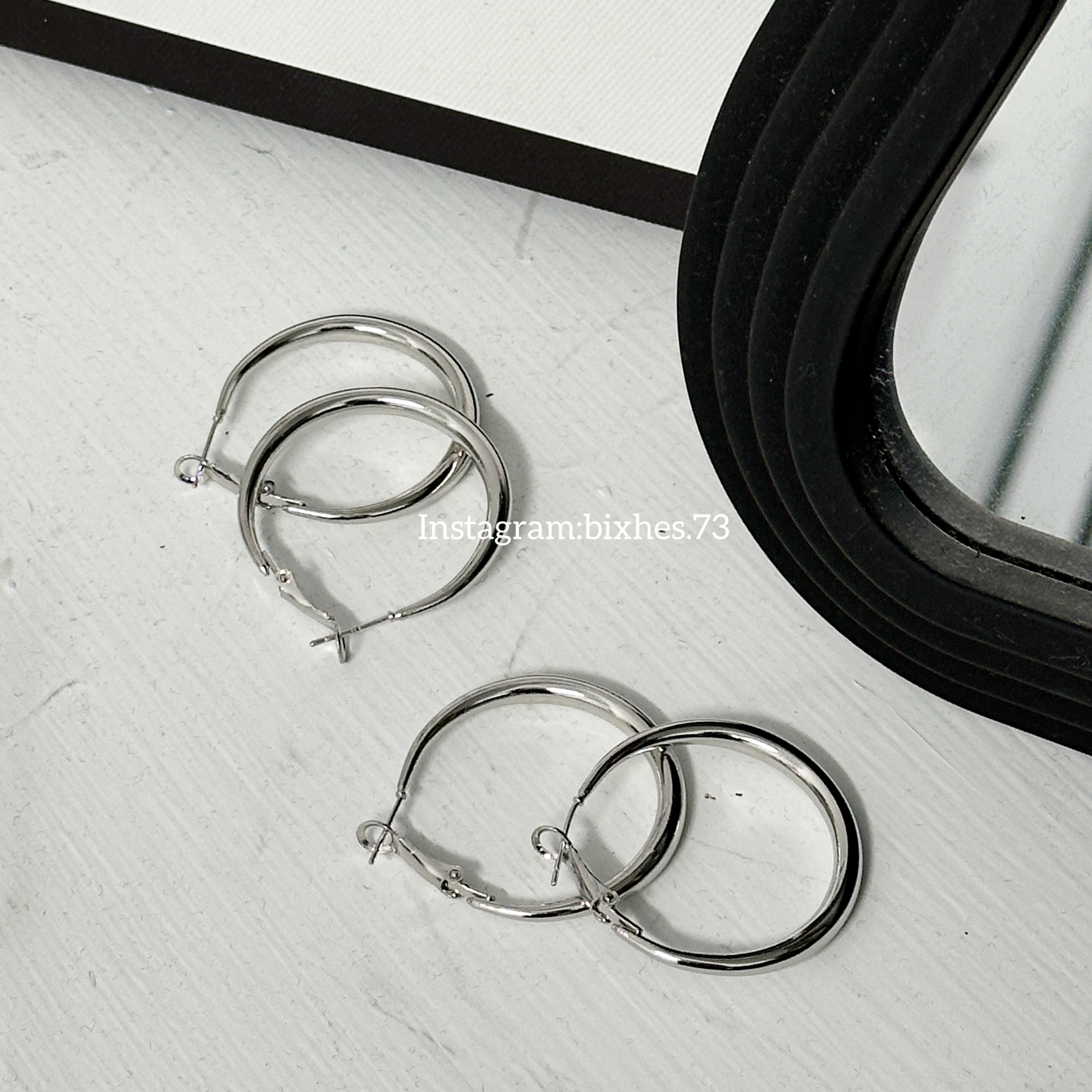 金屬銀光耳圈(K00086)