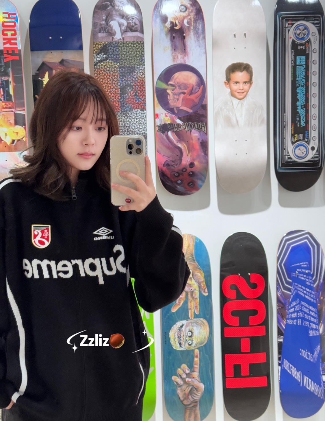 Supreme x Umbro 聯名 黑色 胸前刺繡Logo 拉鍊長袖毛衣 男女同款
