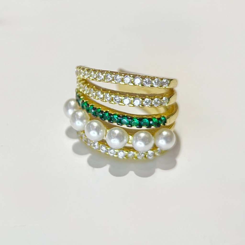 綠韻珠影 耳骨夾