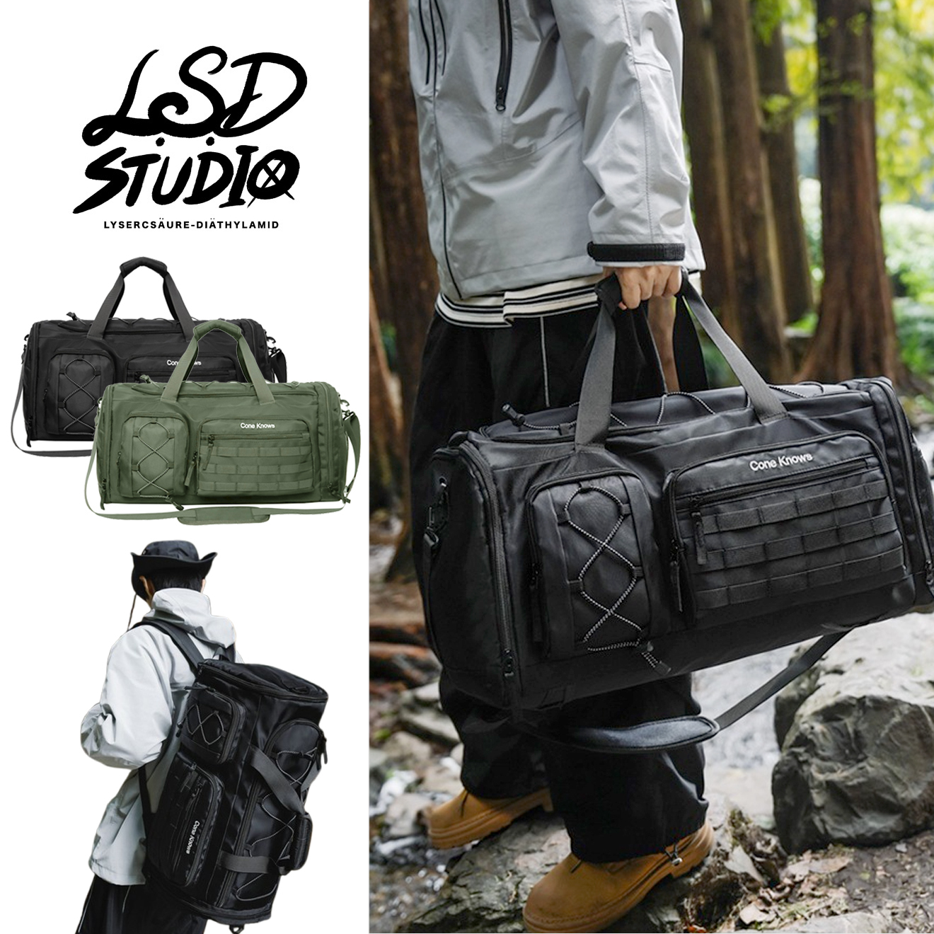 肩背手提 × 機能｜多背法尼龍大容量旅行背包/提袋【BGLF009】