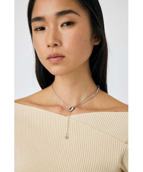 MOUSSY / MANY CHAIN HEART NECKLACE