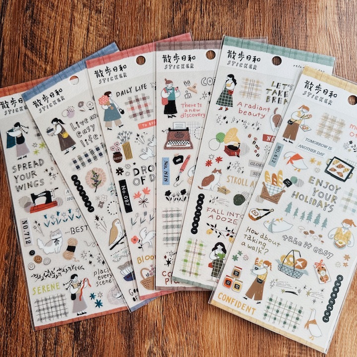 散步日和 日日是好日 燙金透明pet貼紙 ｜日本Mind Wave