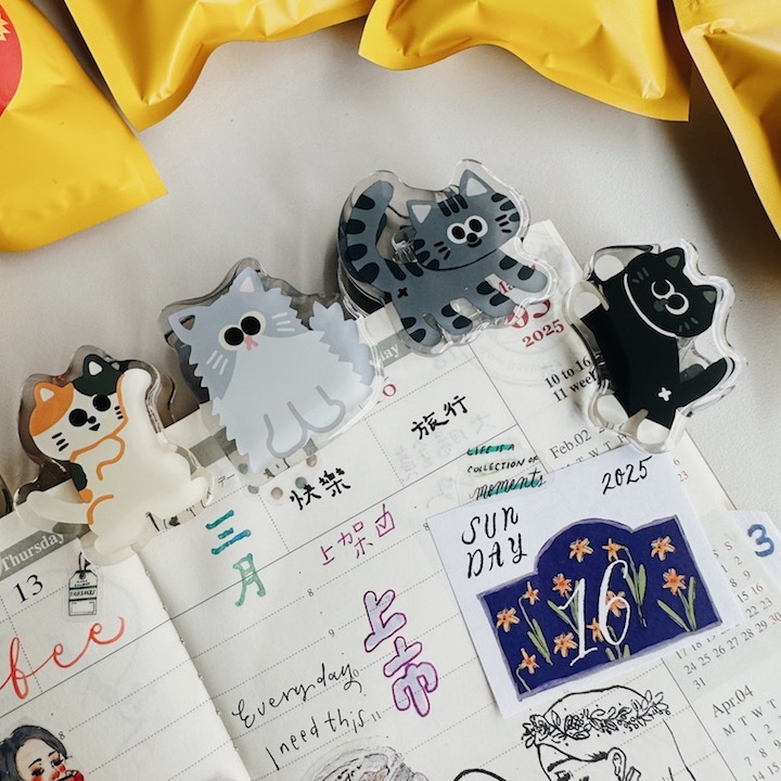貓咪系列 壓克力夾 盲抽 全8種｜微醺斑比