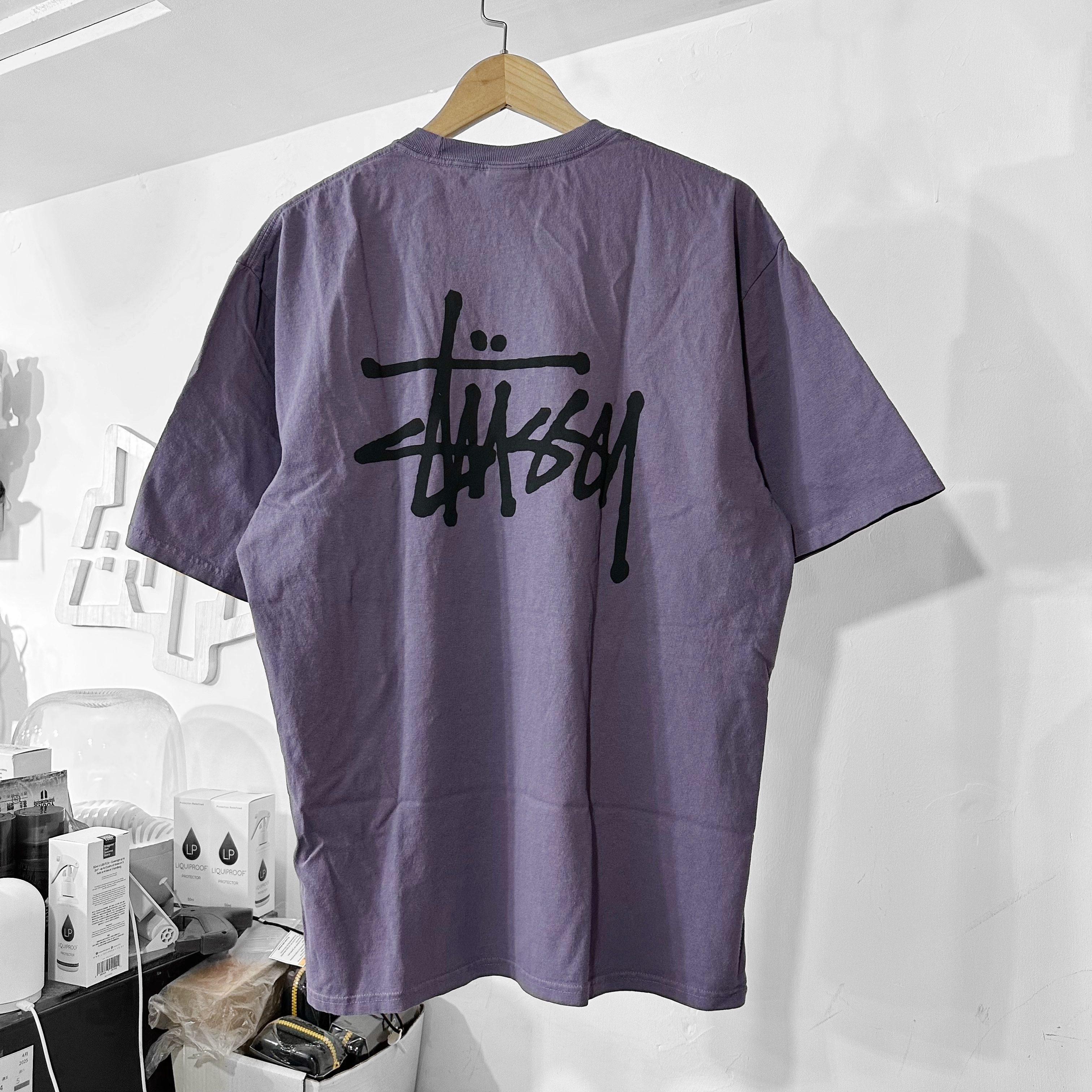 STUSSY BASIC STÜSSY TEE PIGMENT DYED  GRAPE