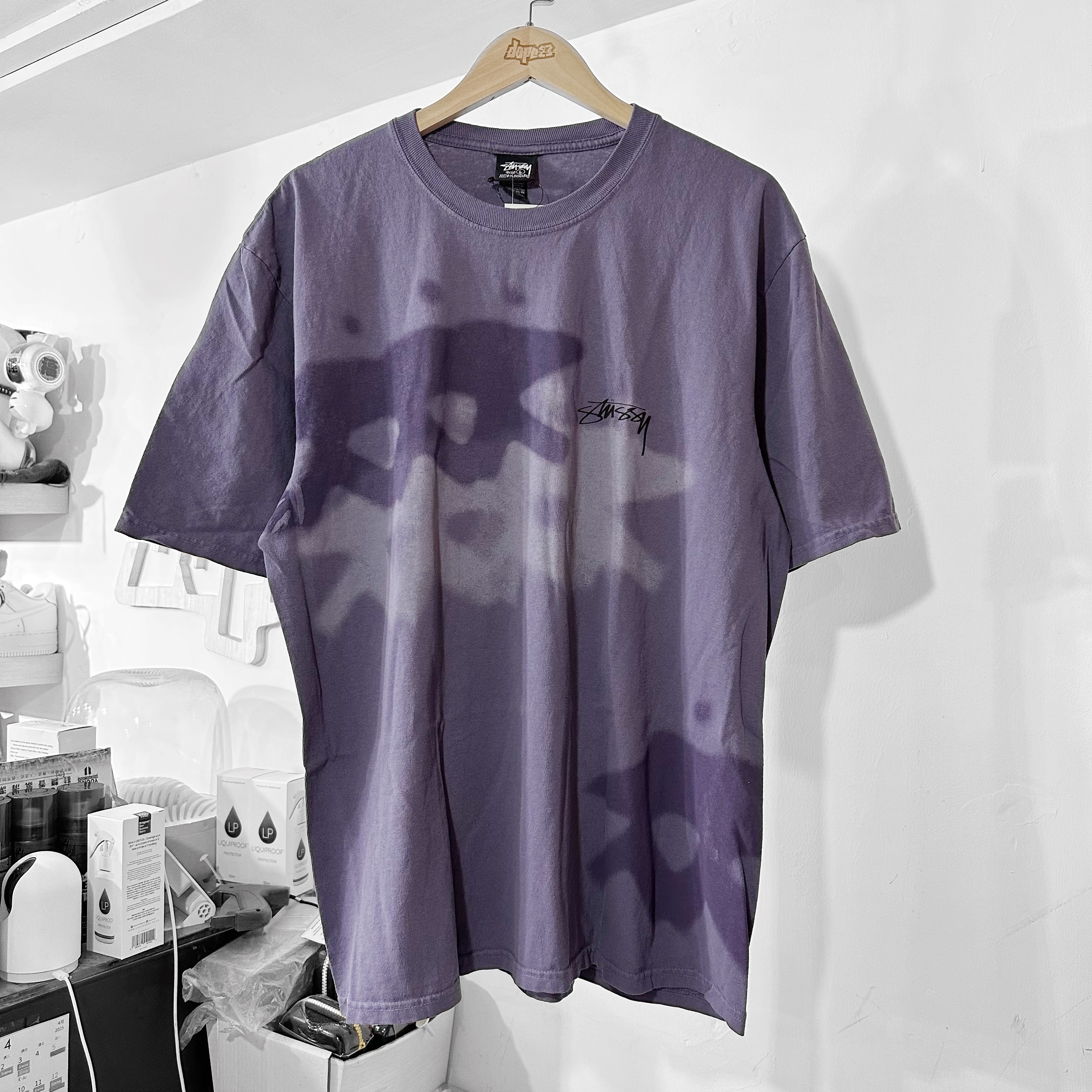 STÜSSY  Low Tide Pigment Dyed T-Shirt (Grape)