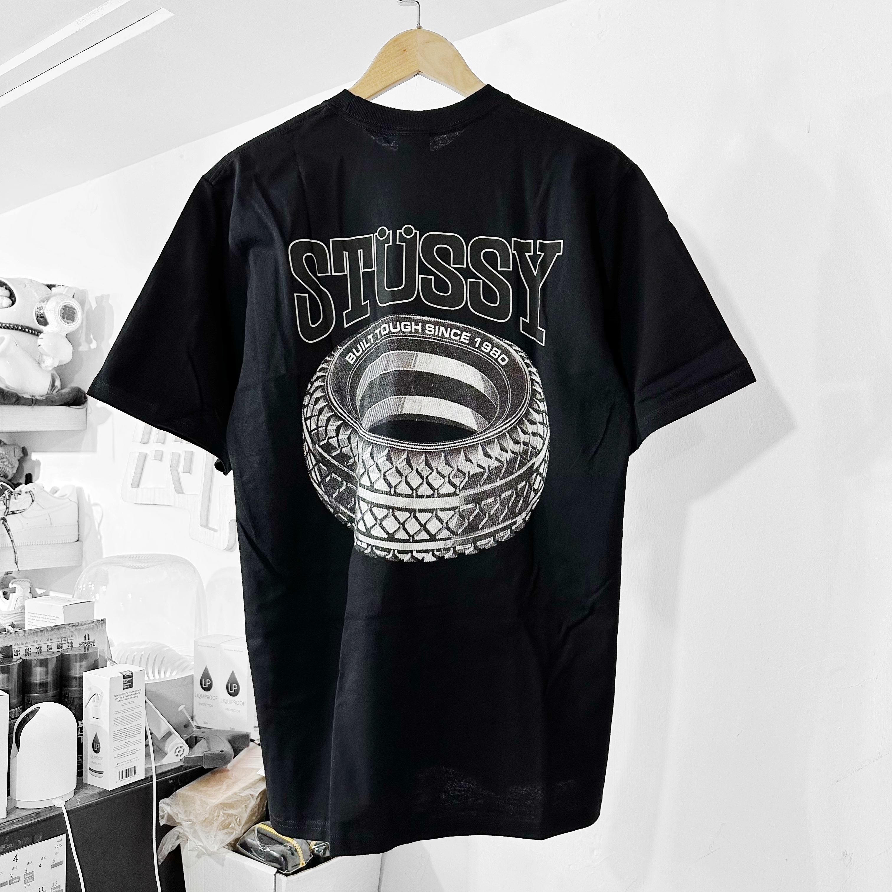 STUSSY TOUGH TREAD TEE BLACK