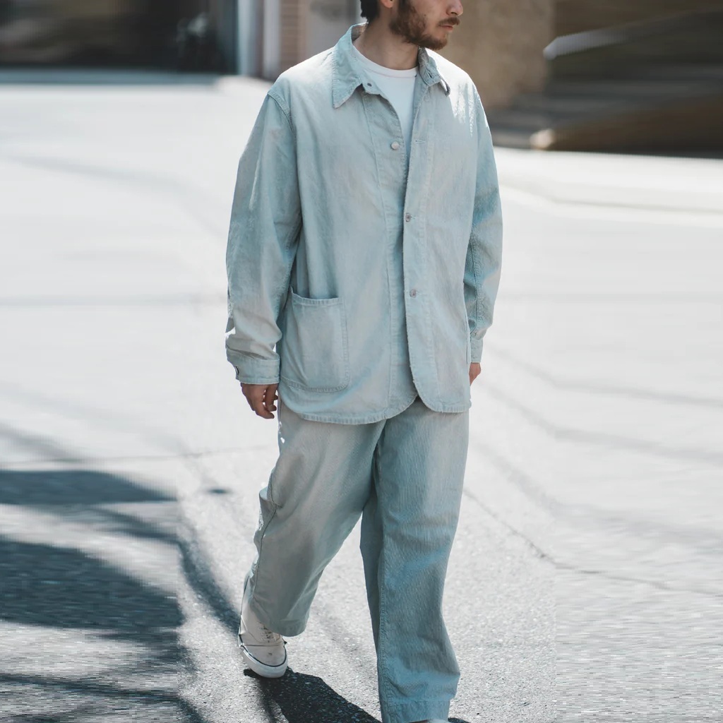 A.PRESSE 2025 INDIGO PIN CHECK COVERALL (25SAP-01-27H) - PRE ORDER ITEM (預訂中)