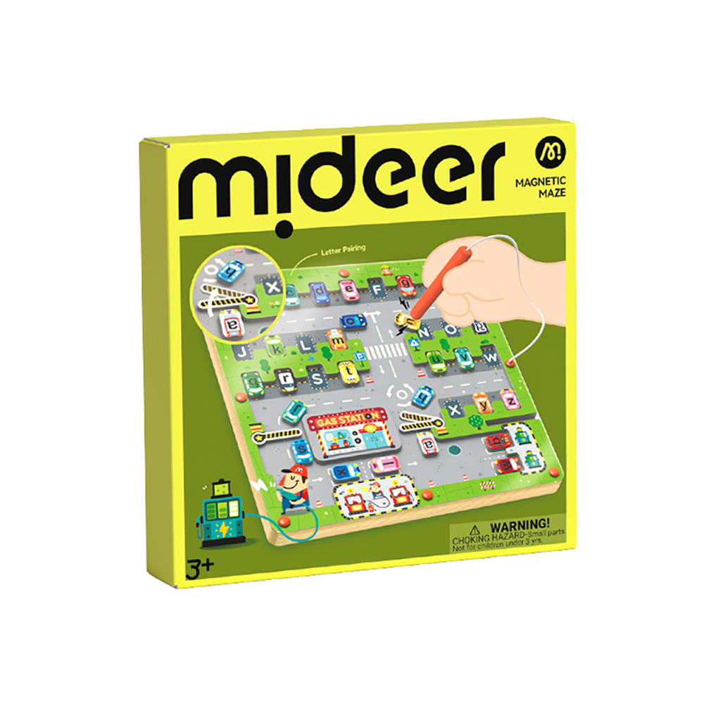【Mideer】運筆磁力迷宮-英文字母停車場