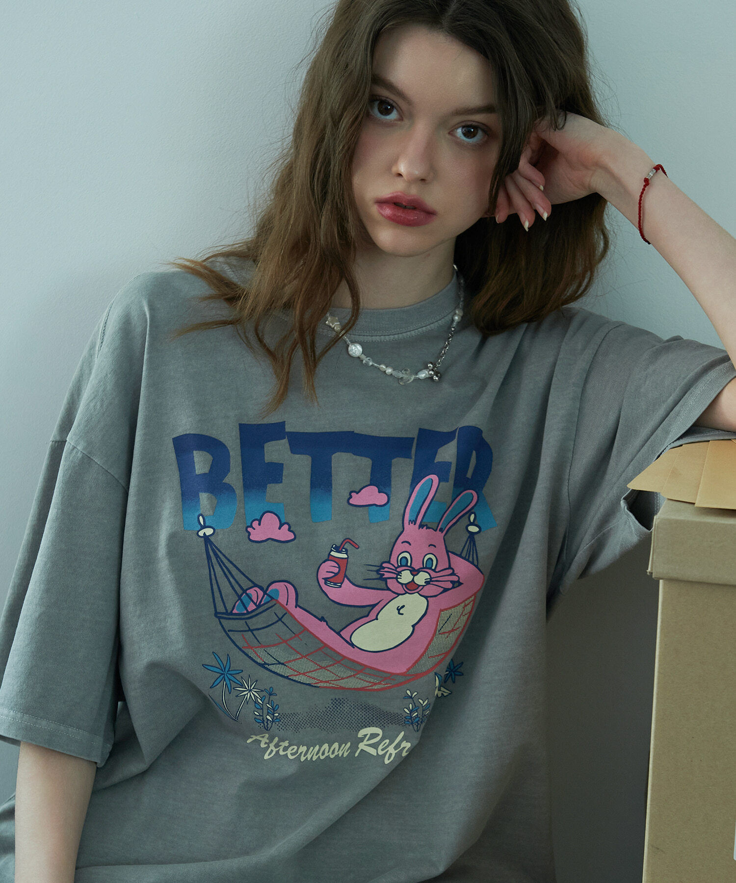 CPGN STUDIO - BETTER HOPPI PIGMENT TSHIRT (GHOST GREY)