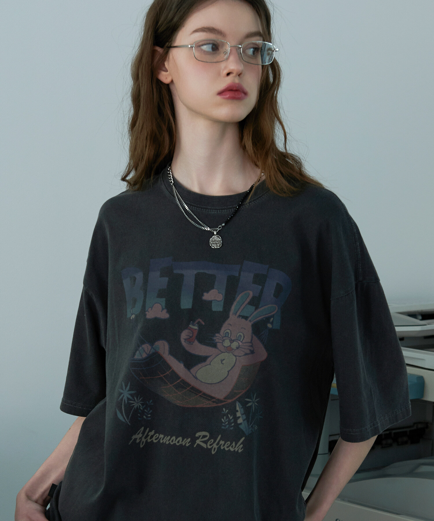 CPGN STUDIO - BETTER HOPPI PIGMENT TSHIRT (SMOKE BLACK)