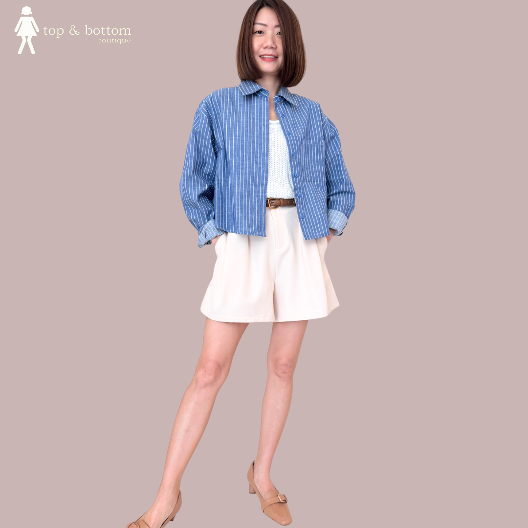 SOLID HIGH WAISTED WIDE LEG SHORTS