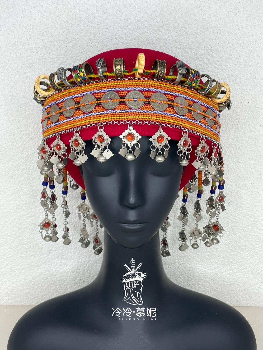 No.63貿易老珠來義式頭飾55cm