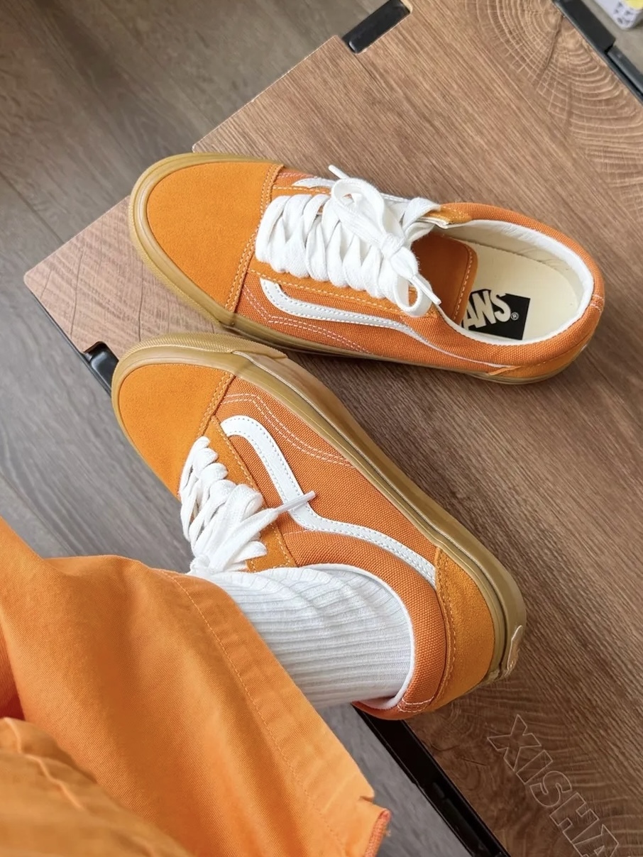 VANS PREMIUM LX OLD SKOOL 多巴胺色系 焦糖橘 橙色 白色 焦糖底 復古 高階系列 男女鞋 VN000D5652K / 調貨