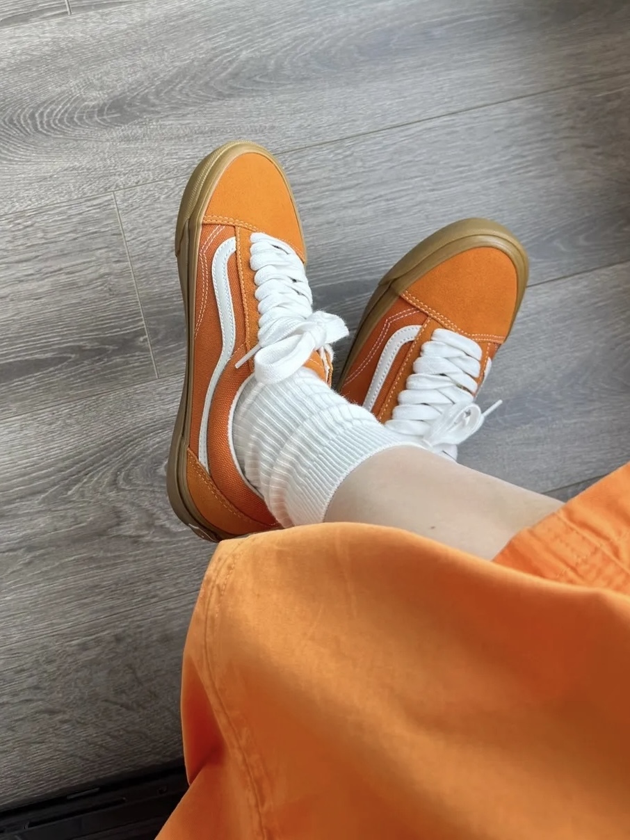 VANS PREMIUM LX OLD SKOOL 多巴胺色系 焦糖橘 橙色 白色 焦糖底 復古 高階系列 男女鞋 VN000D5652K / 調貨