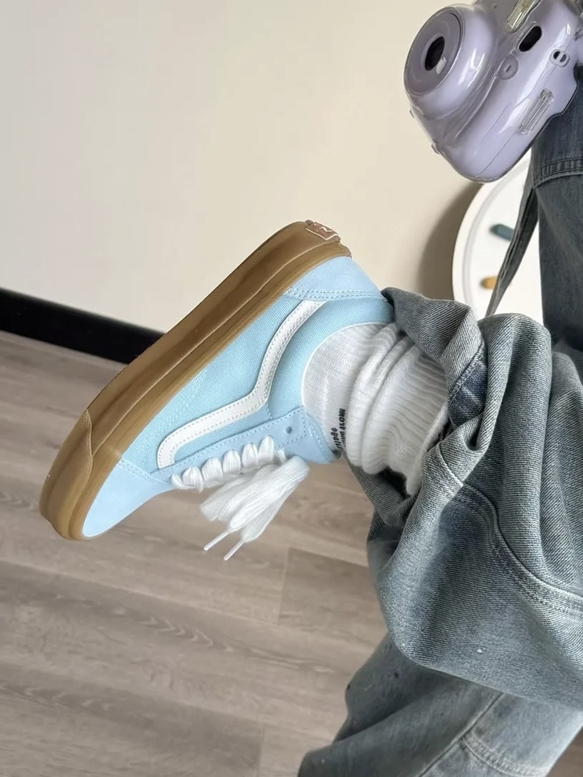 VANS PREMIUM LX OLD SKOOL 多巴胺色系 天空藍 水藍 白色 焦糖底 復古 高階系列 男女鞋 VN000D56CAU / 調貨