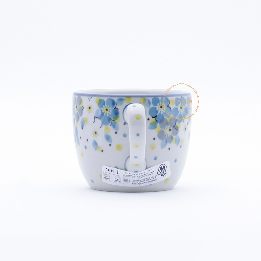 馬克杯-170ml-高6.5-鄉村風 小藍花-黃白