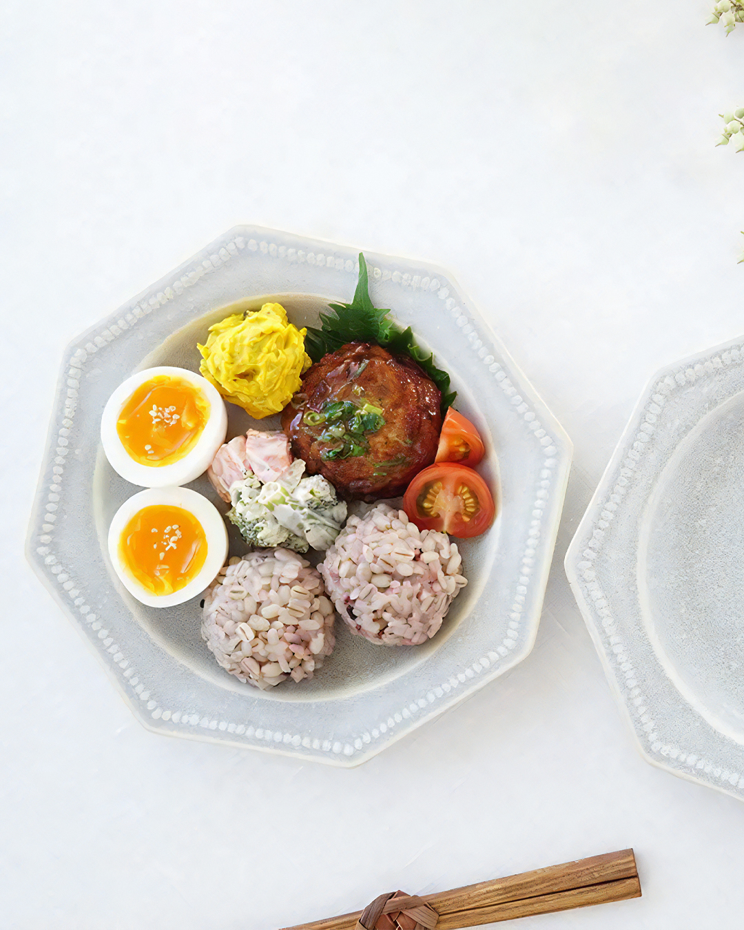 八角碟 霧雪藍｜益子燒