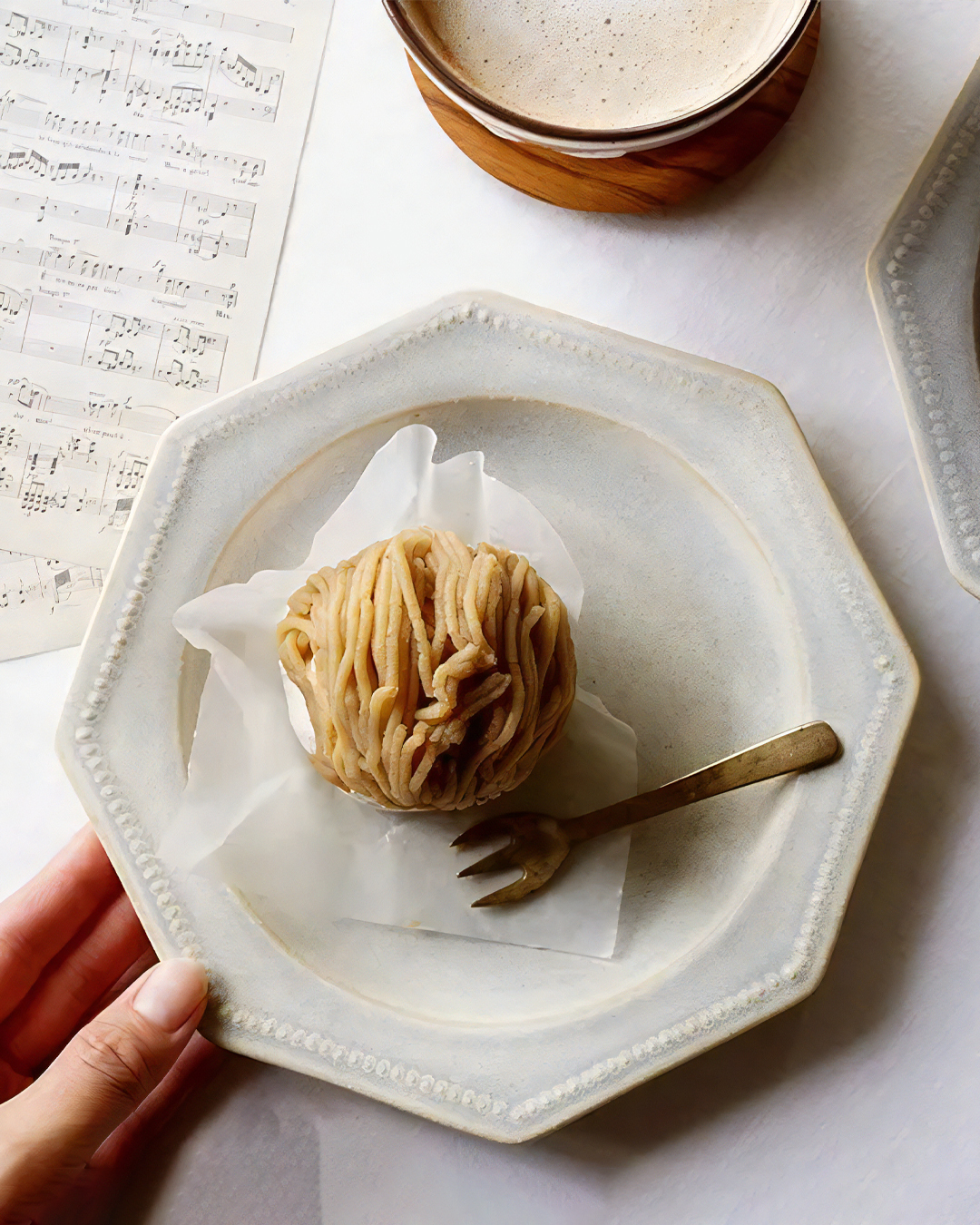 八角碟 霧雪藍｜益子燒